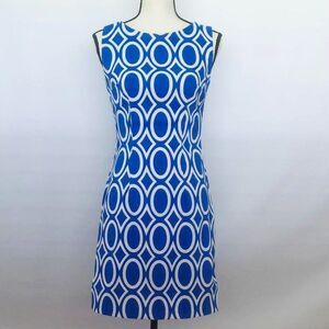 Alyx Women's Sleeveless Sheath Dress Blue and White Size 2